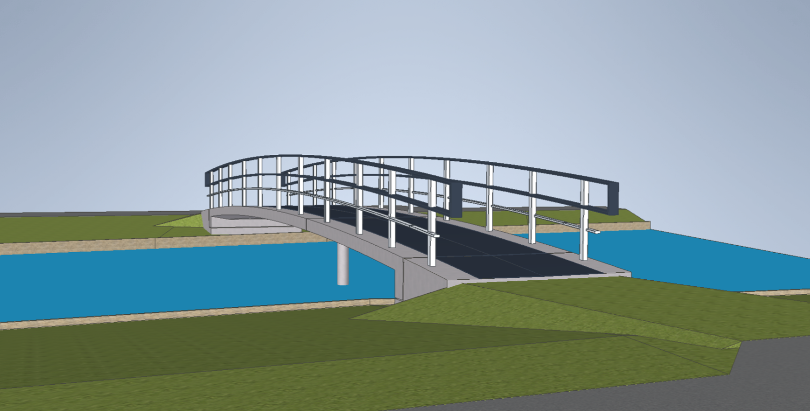 De P074 brug op tekening.