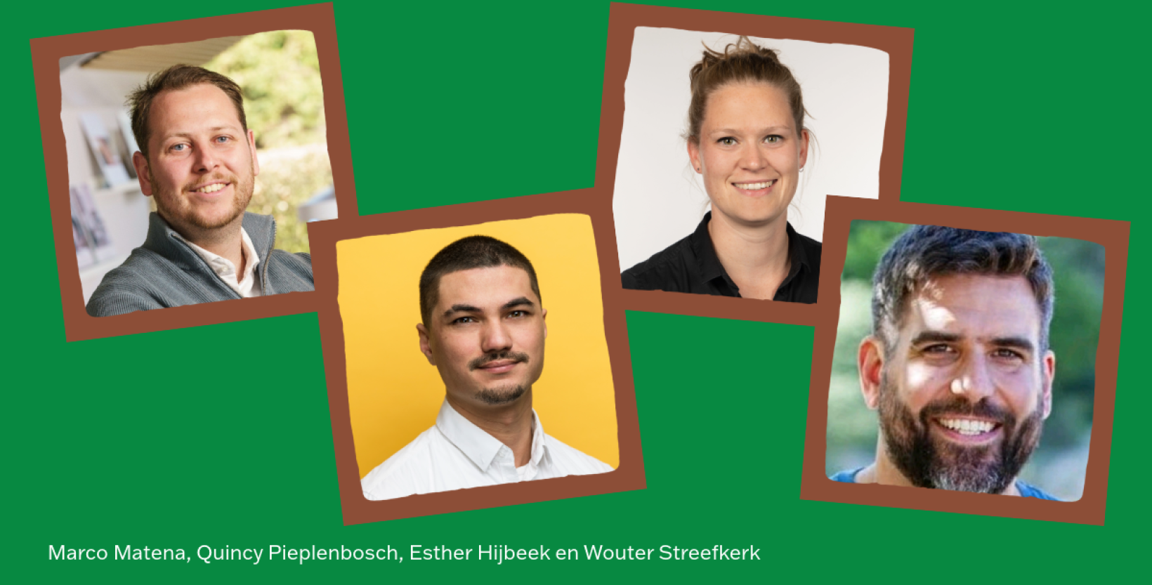 vier foto's van architecten in een collage